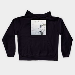 Great Egret bird starting to fly from lake Kids Hoodie